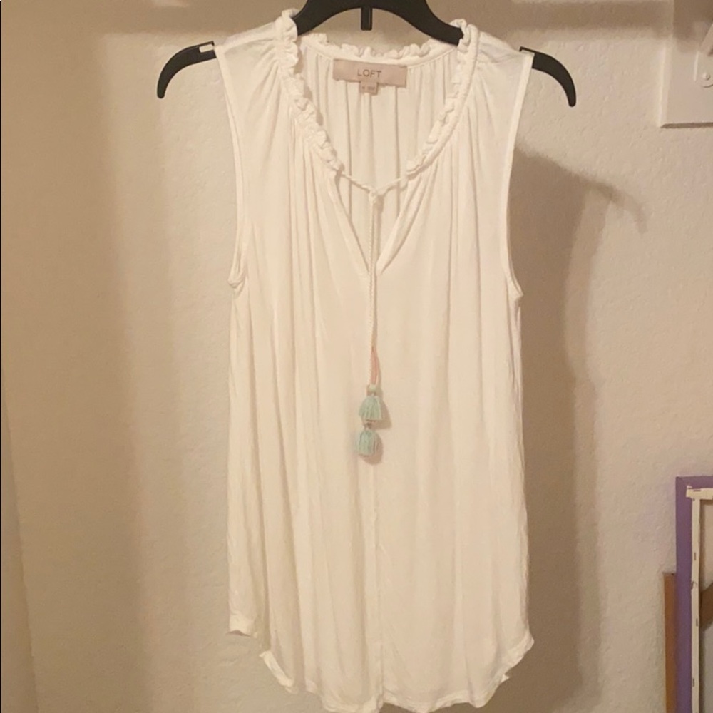 Loft White Sleeveless Top